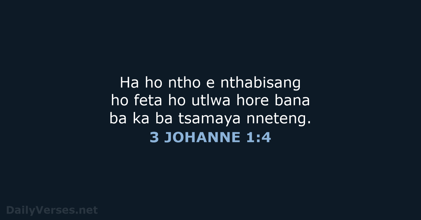 3 JOHANNE 1:4 - SSO89