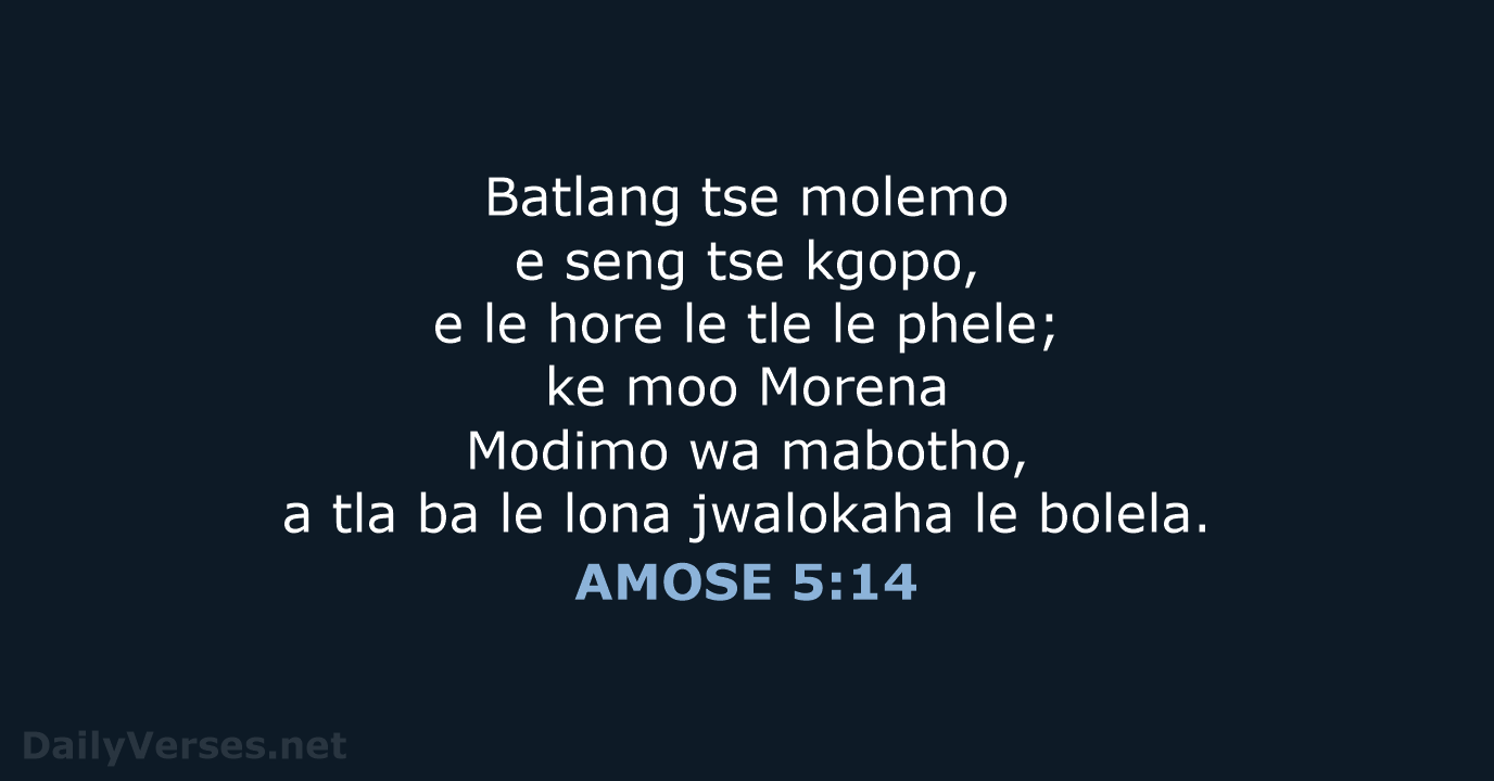 AMOSE 5:14 - SSO89