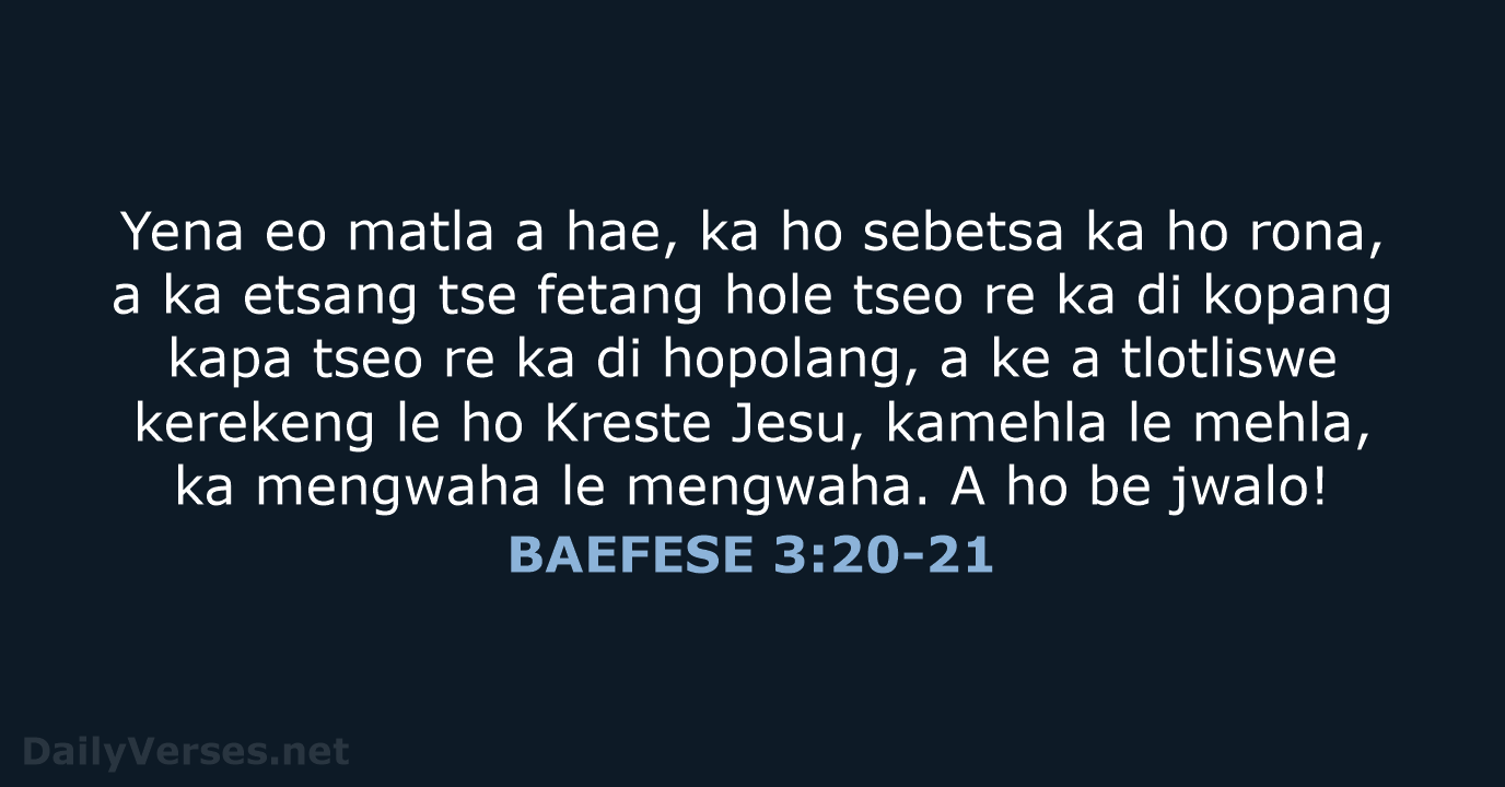 BAEFESE 3:20-21 - SSO89