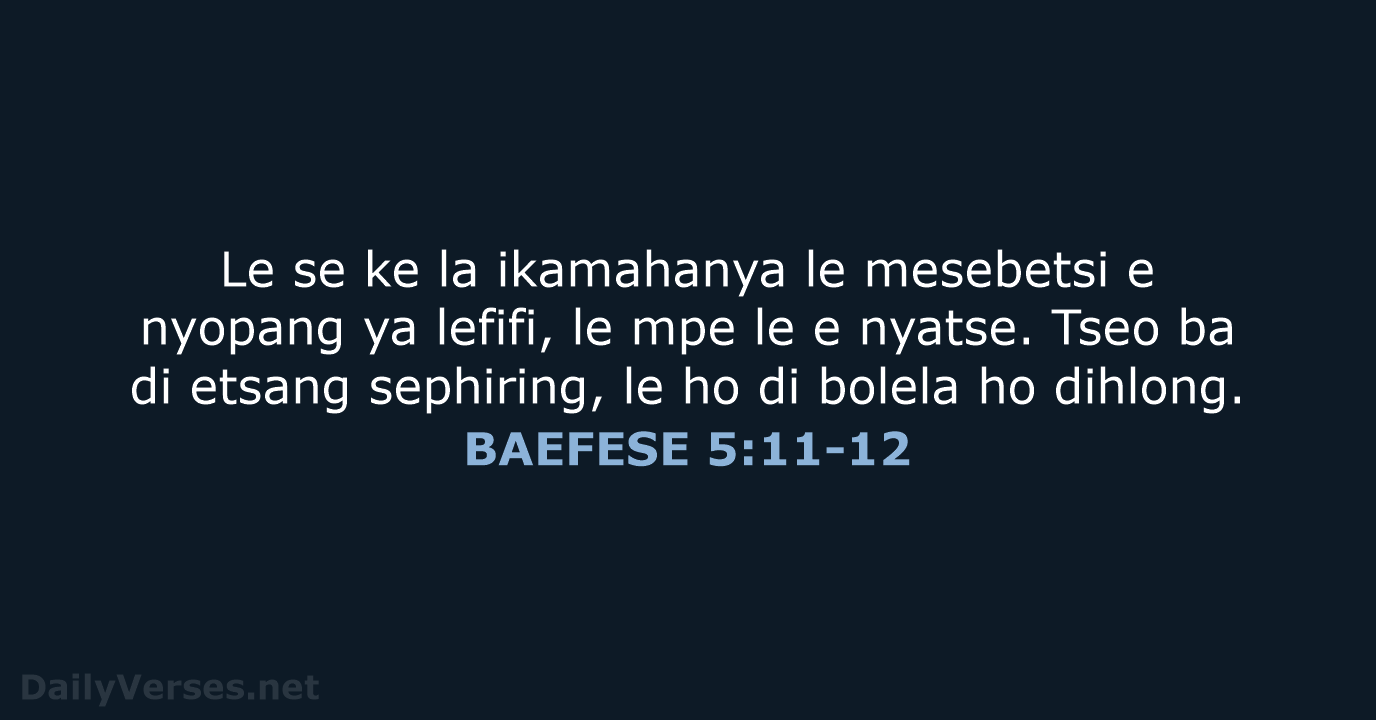 BAEFESE 5:11-12 - SSO89
