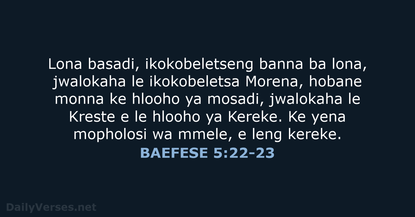 BAEFESE 5:22-23 - SSO89
