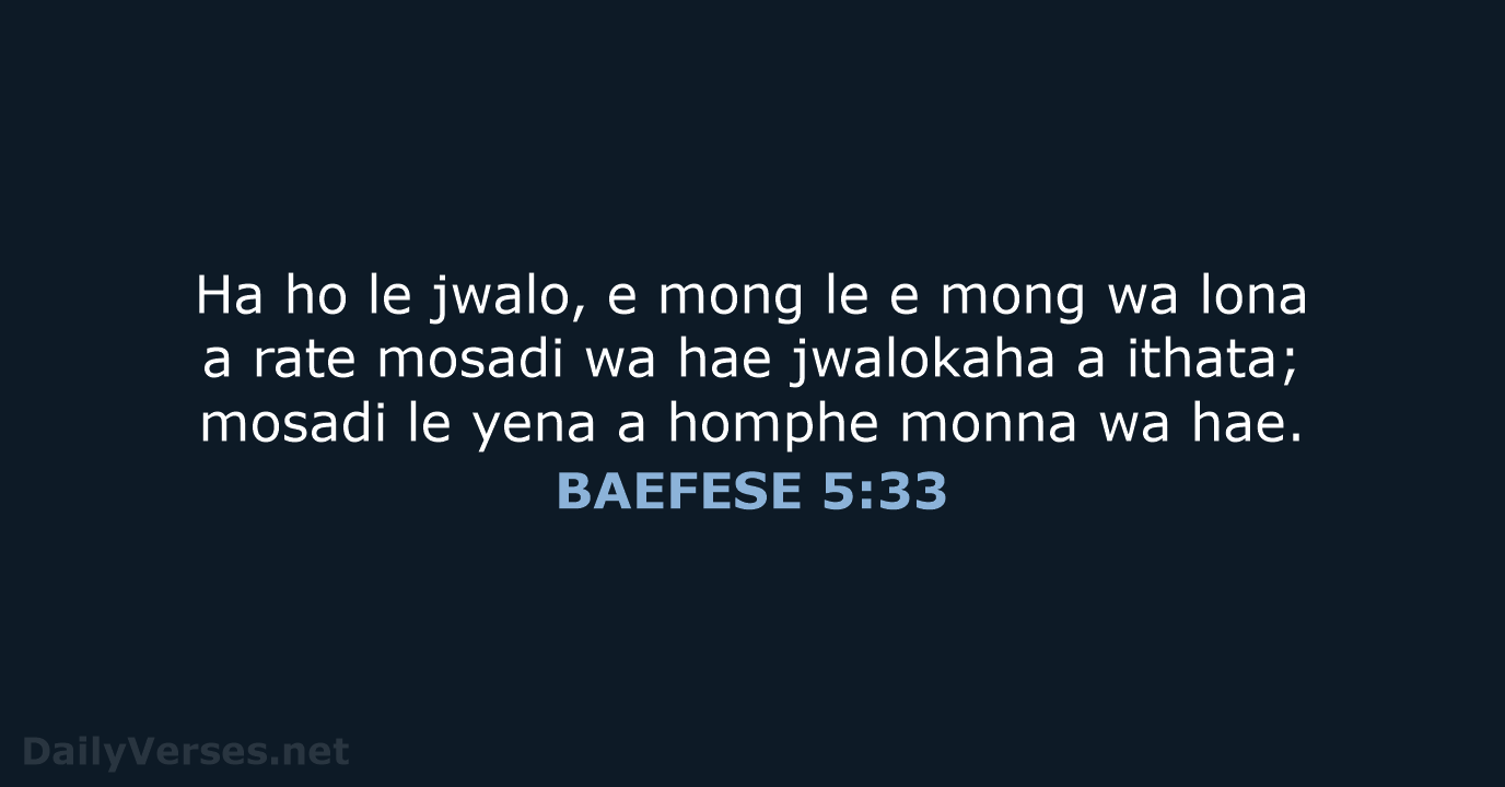 BAEFESE 5:33 - SSO89