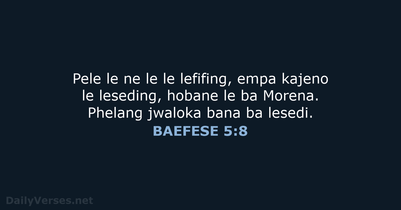 BAEFESE 5:8 - SSO89