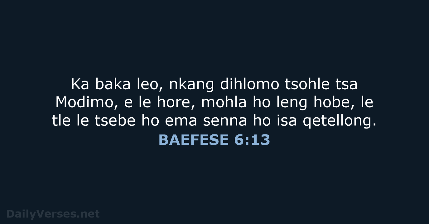 BAEFESE 6:13 - SSO89