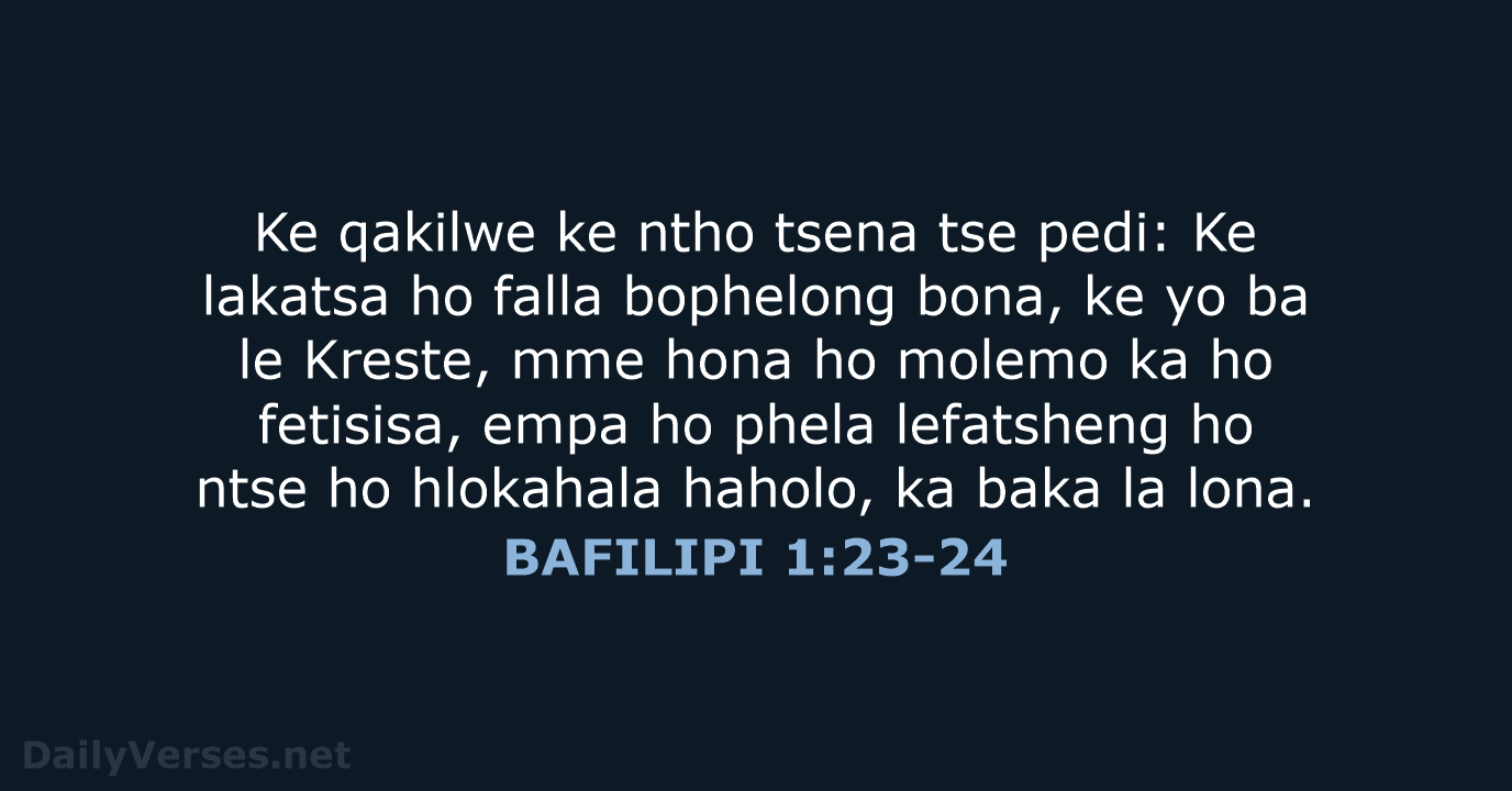 BAFILIPI 1:23-24 - SSO89