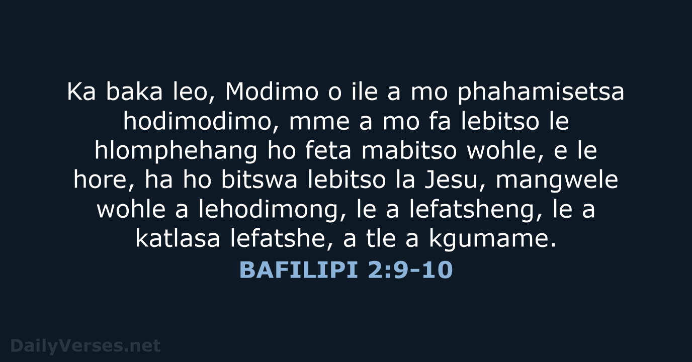 BAFILIPI 2:9-10 - SSO89
