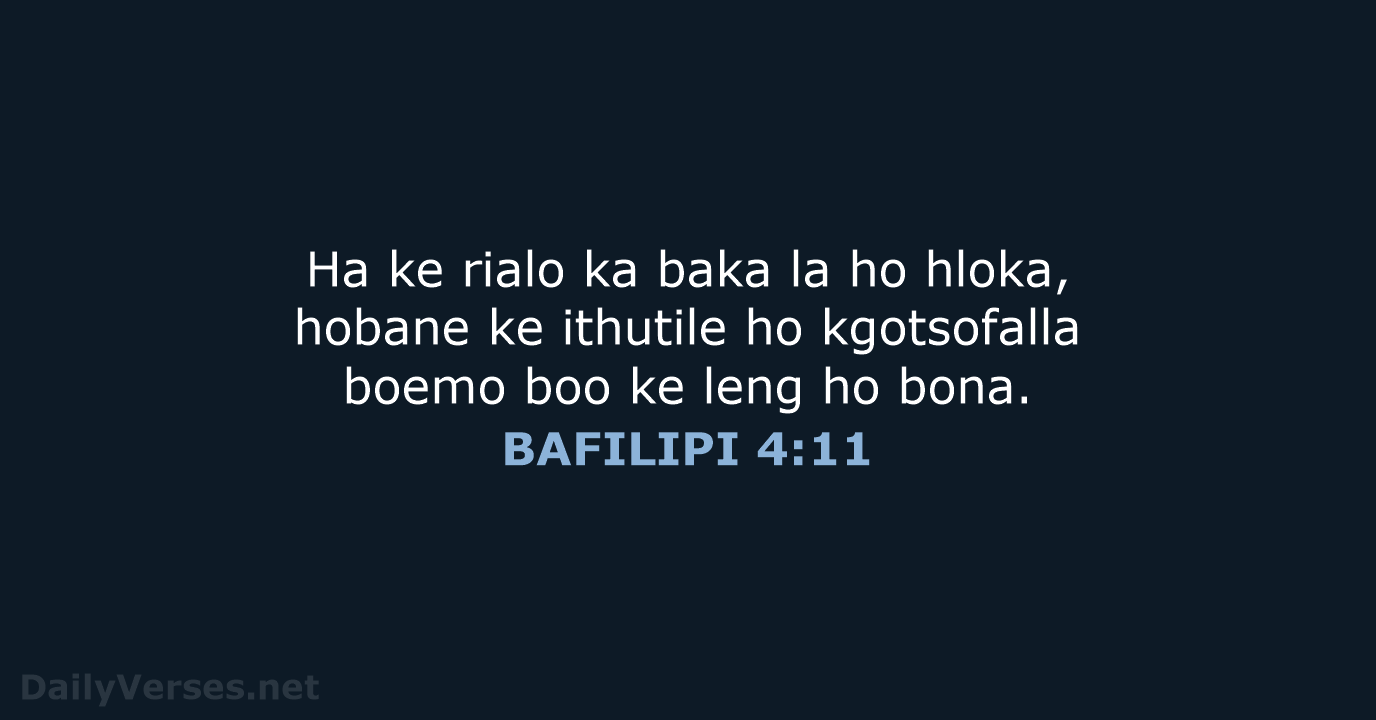 BAFILIPI 4:11 - SSO89