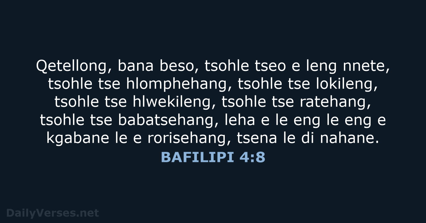 BAFILIPI 4:8 - SSO89