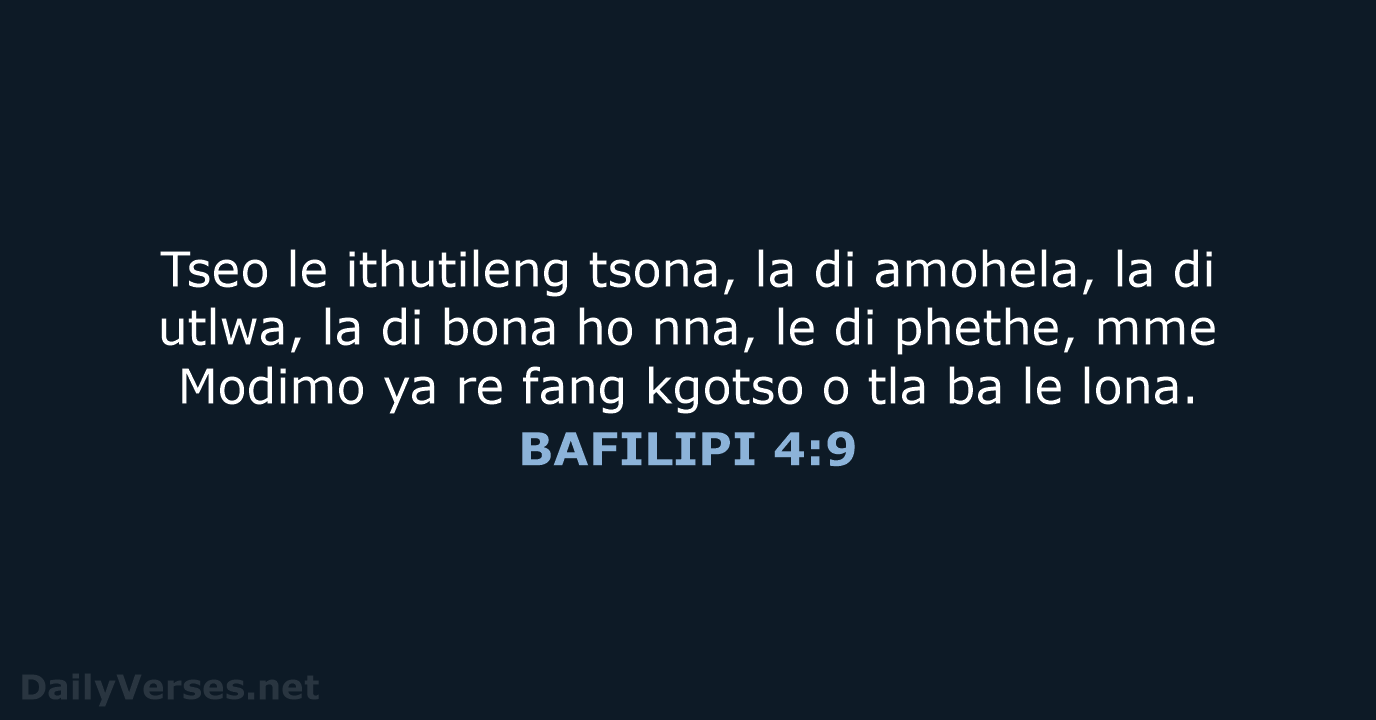 BAFILIPI 4:9 - SSO89