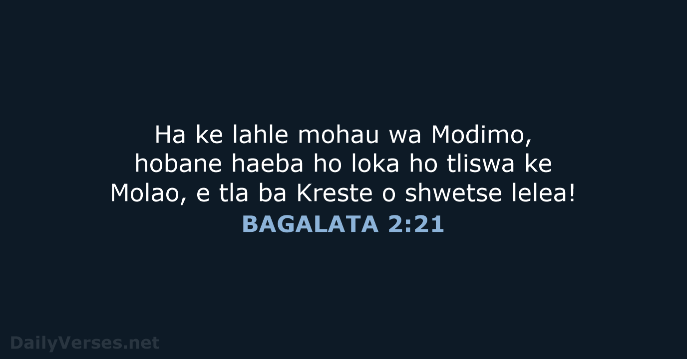BAGALATA 2:21 - SSO89
