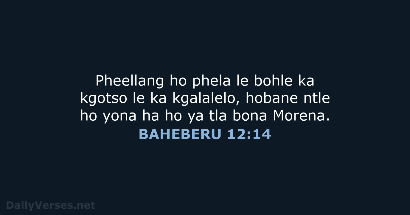 BAHEBERU 12:14 - SSO89