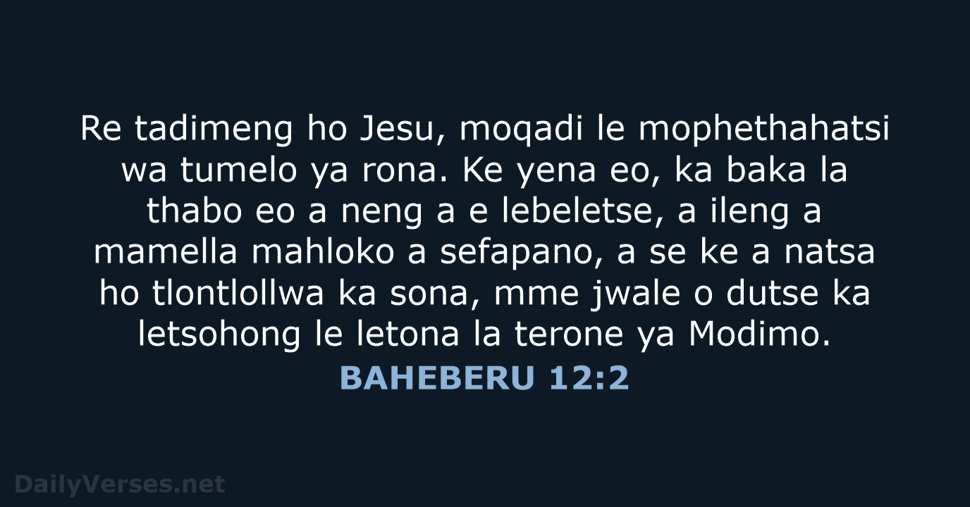 BAHEBERU 12:2 - SSO89