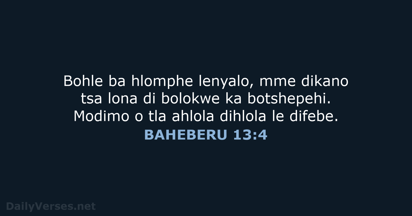 BAHEBERU 13:4 - SSO89
