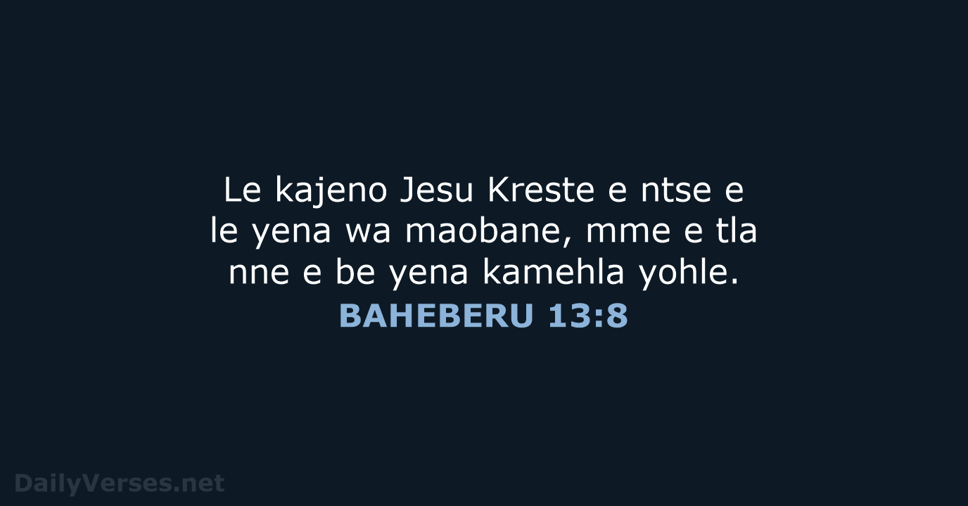 BAHEBERU 13:8 - SSO89