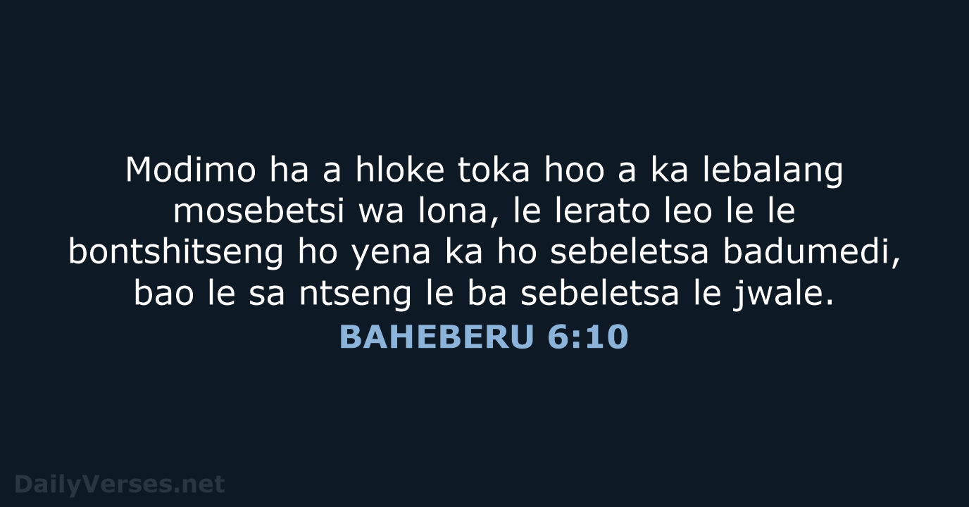 BAHEBERU 6:10 - SSO89