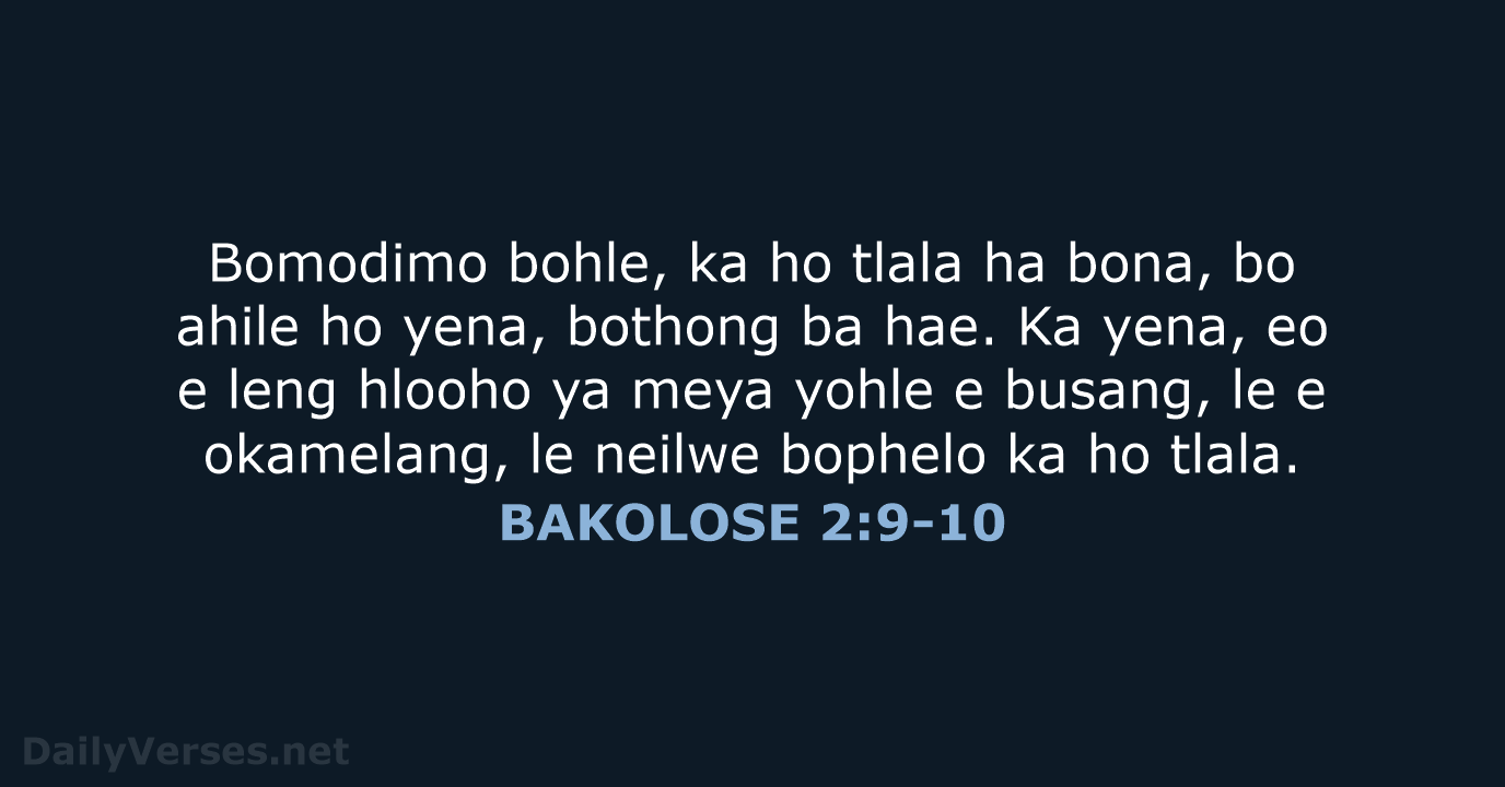 BAKOLOSE 2:9-10 - SSO89