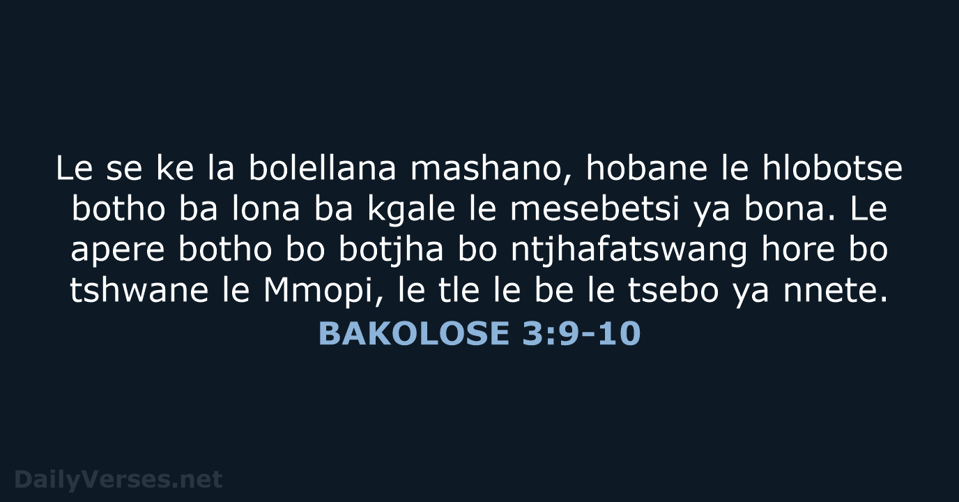 BAKOLOSE 3:9-10 - SSO89