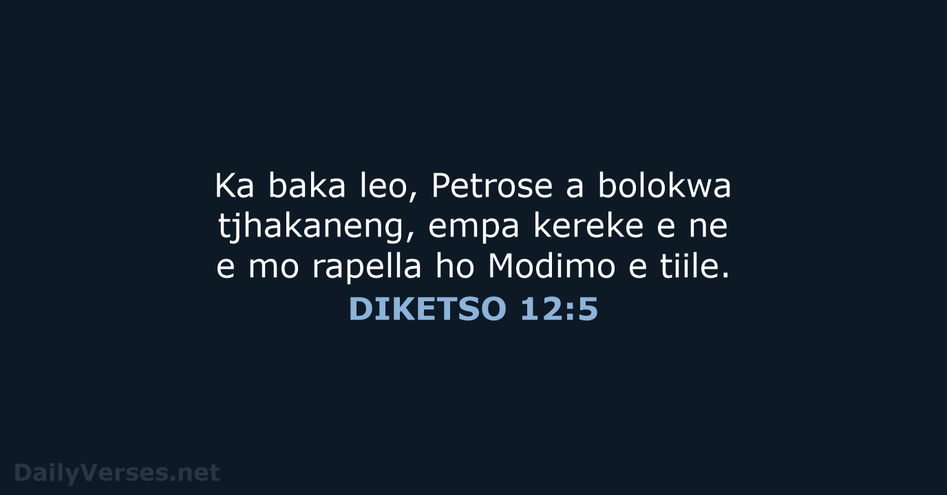 DIKETSO 12:5 - SSO89