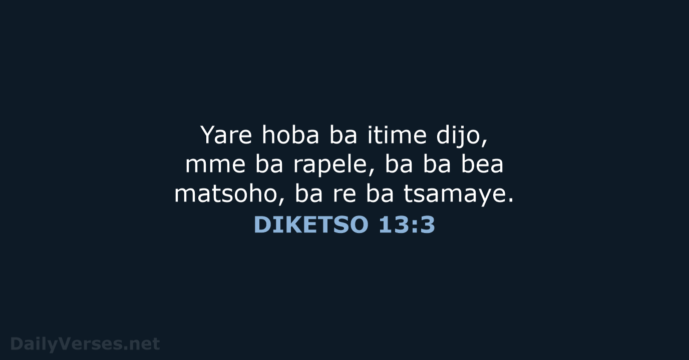 DIKETSO 13:3 - SSO89