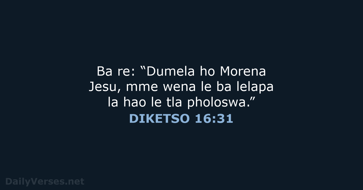 DIKETSO 16:31 - SSO89