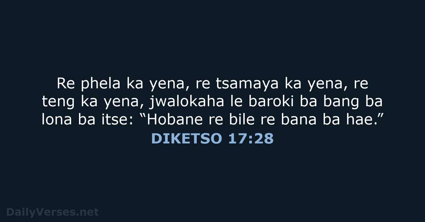 DIKETSO 17:28 - SSO89
