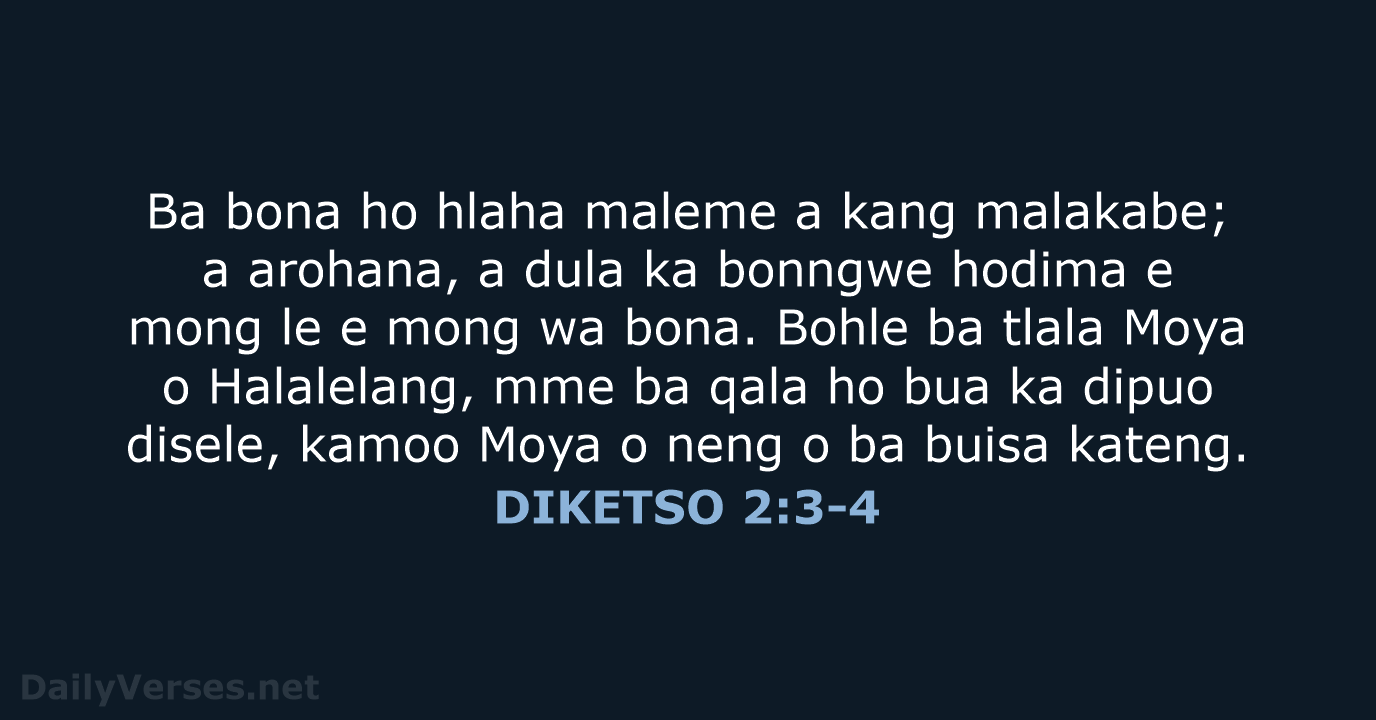 DIKETSO 2:3-4 - SSO89