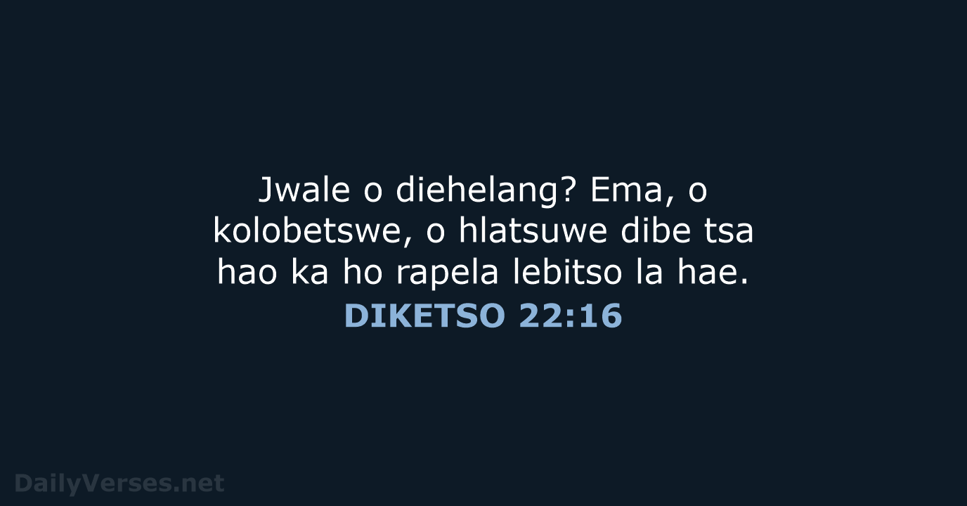DIKETSO 22:16 - SSO89