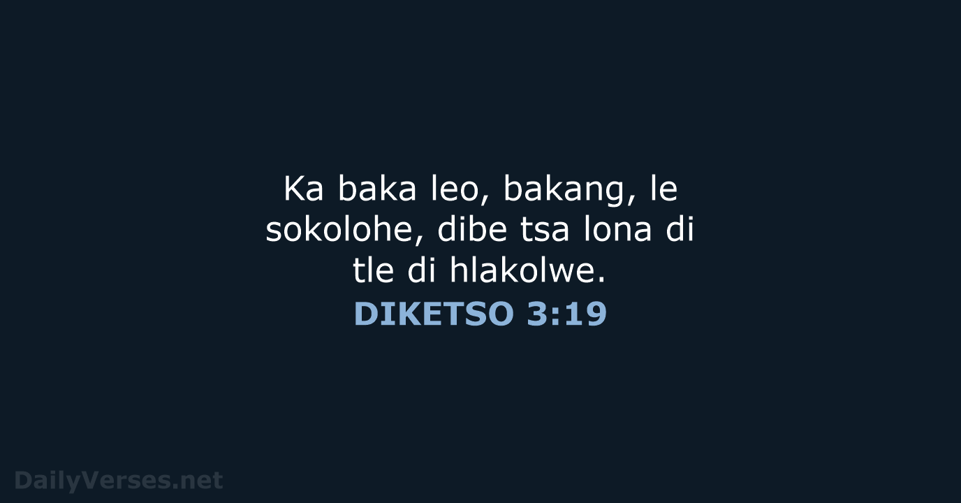 DIKETSO 3:19 - SSO89