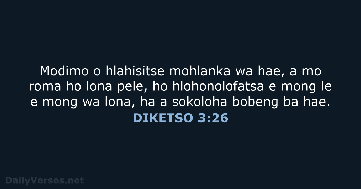 DIKETSO 3:26 - SSO89