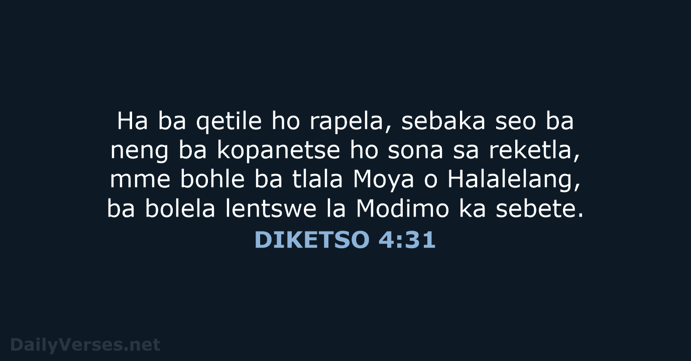 DIKETSO 4:31 - SSO89