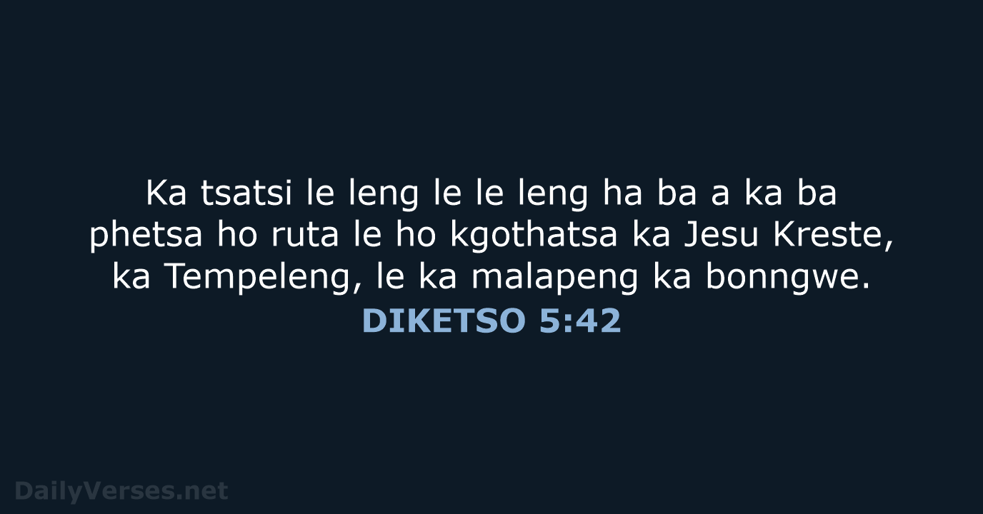 DIKETSO 5:42 - SSO89