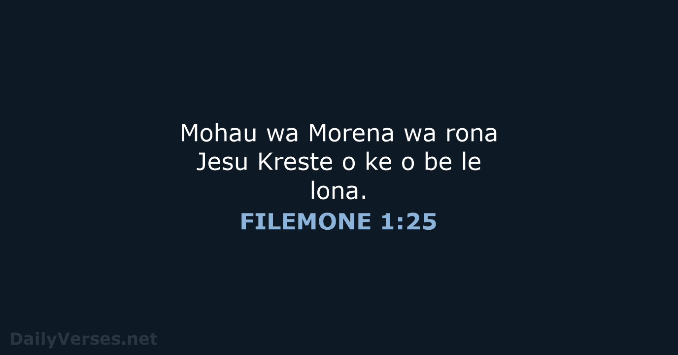 FILEMONE 1:25 - SSO89
