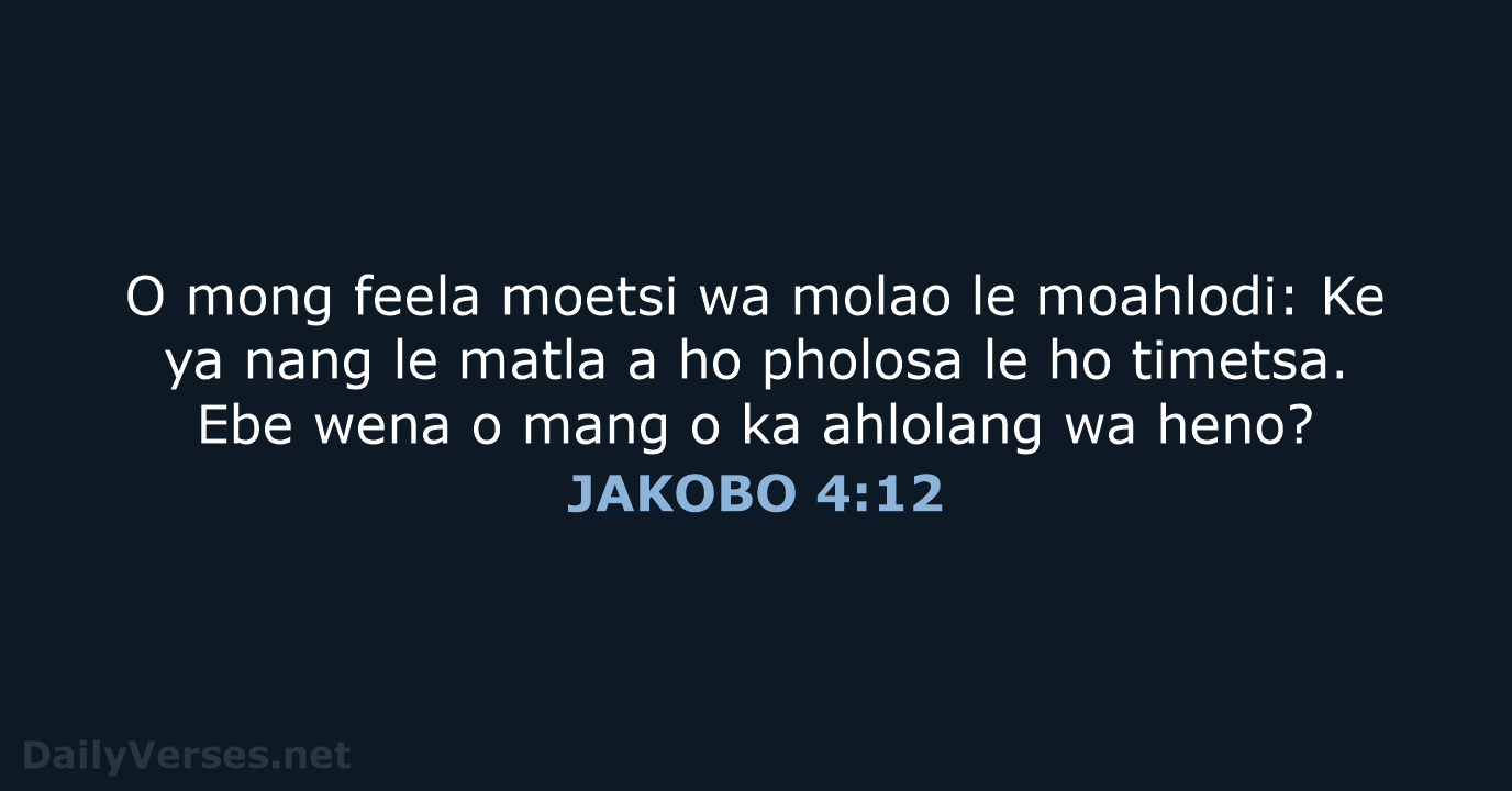 JAKOBO 4:12 - SSO89