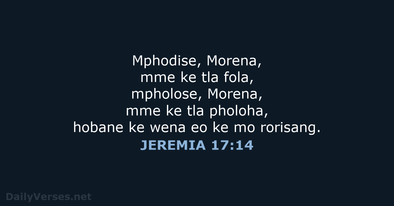 JEREMIA 17:14 - SSO89