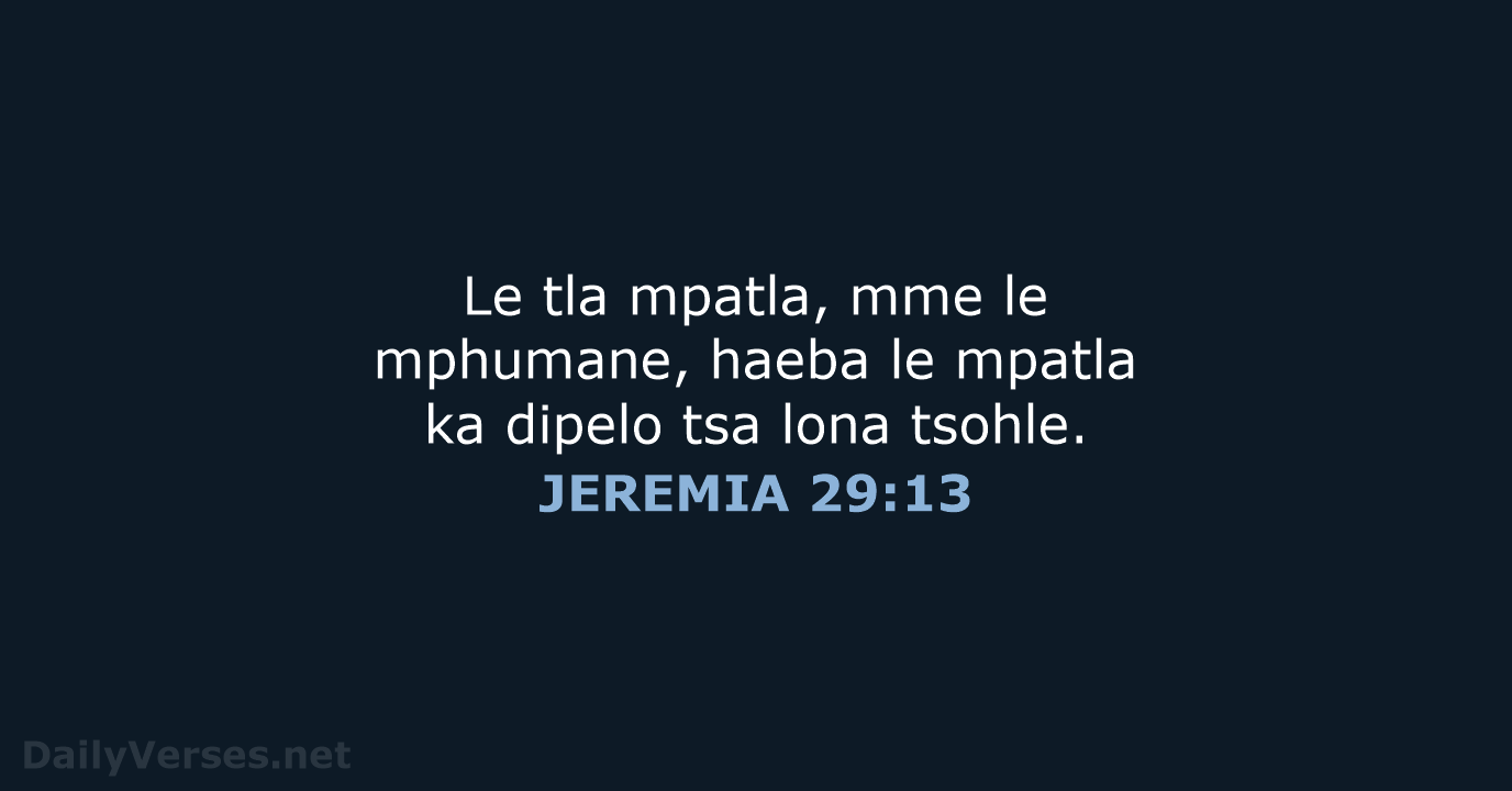 JEREMIA 29:13 - SSO89