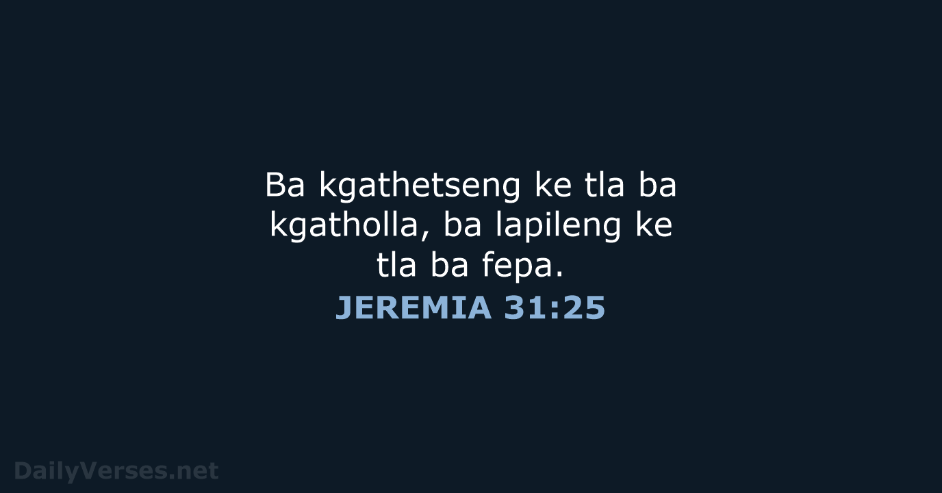 JEREMIA 31:25 - SSO89