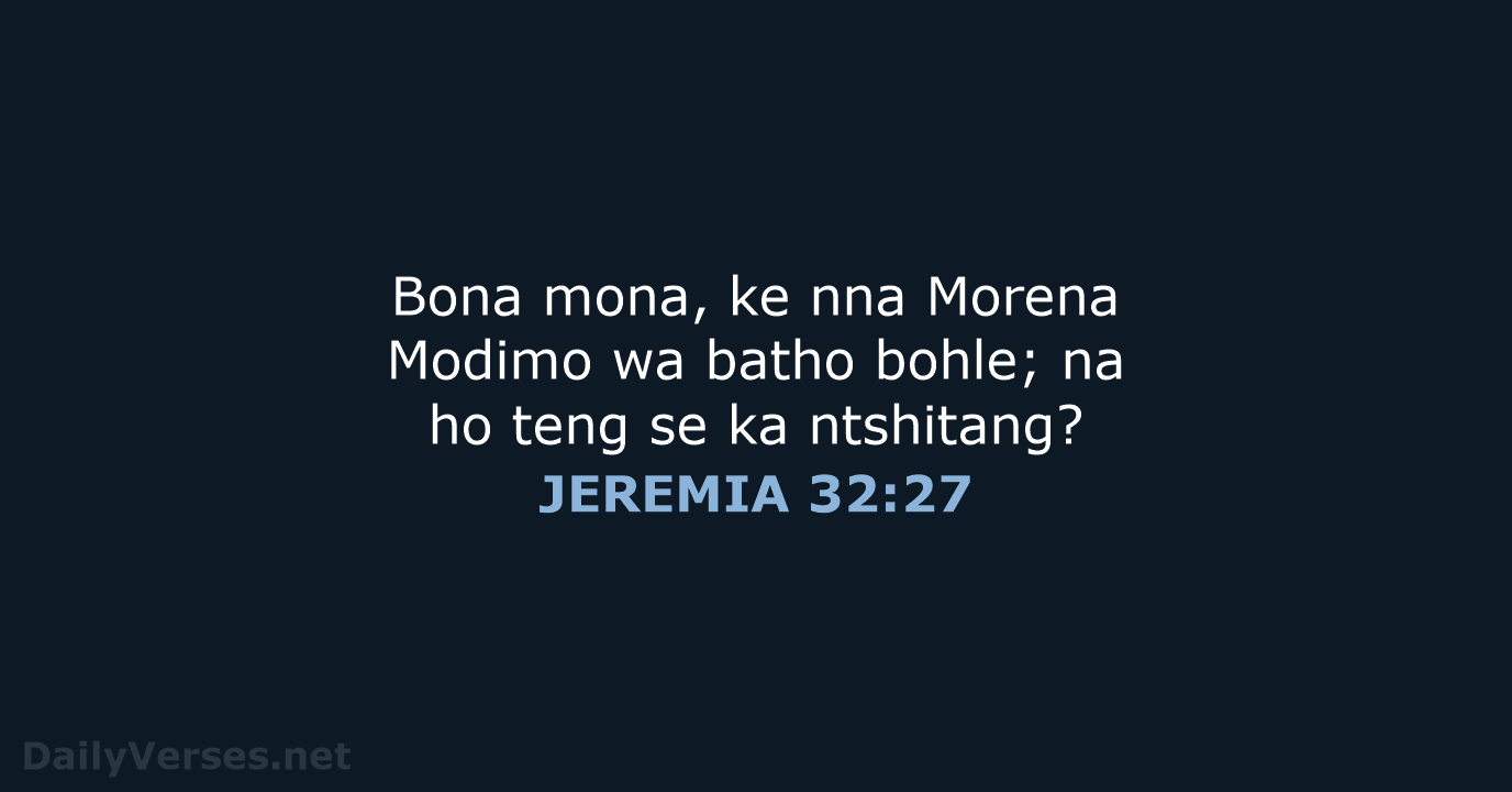 JEREMIA 32:27 - SSO89