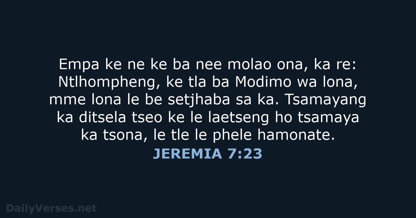 JEREMIA 7:23 - SSO89