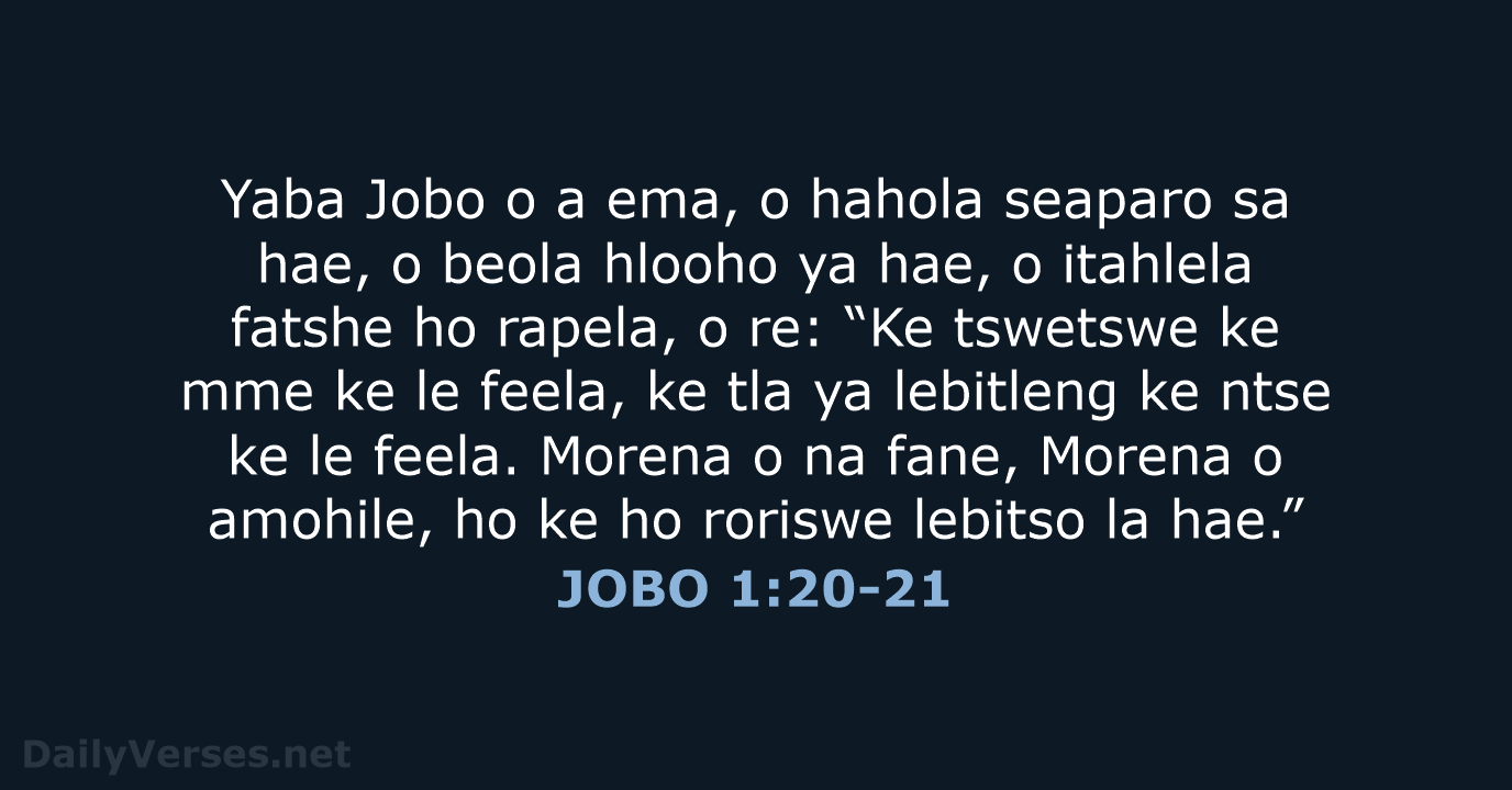 JOBO 1:20-21 - SSO89