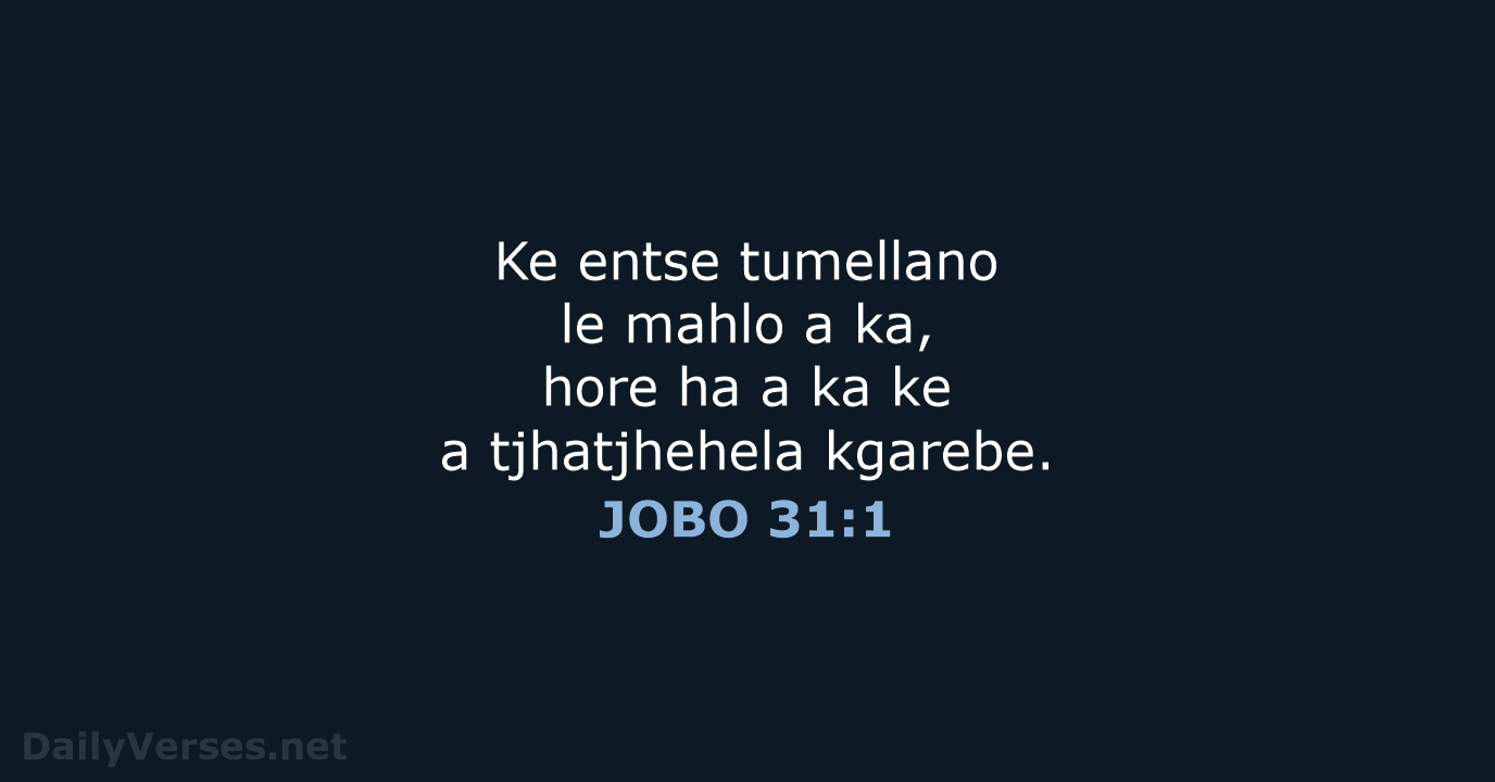 JOBO 31:1 - SSO89
