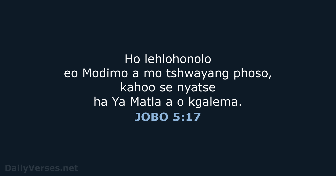 JOBO 5:17 - SSO89