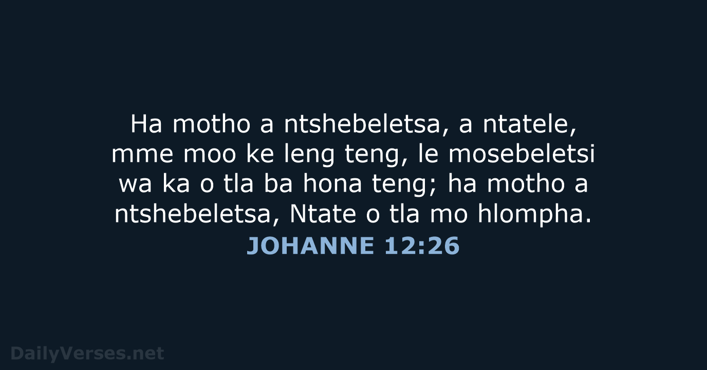 JOHANNE 12:26 - SSO89