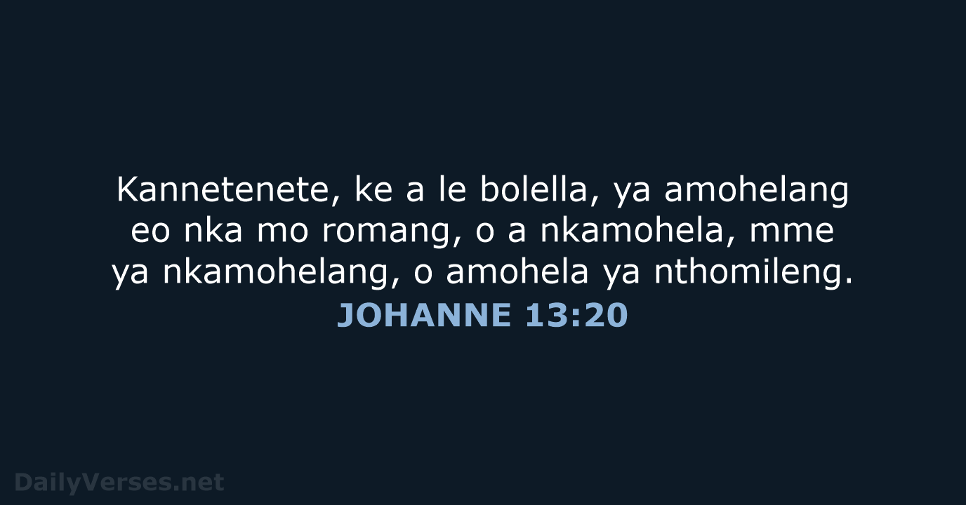 JOHANNE 13:20 - SSO89