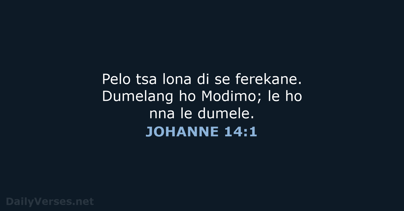 JOHANNE 14:1 - SSO89