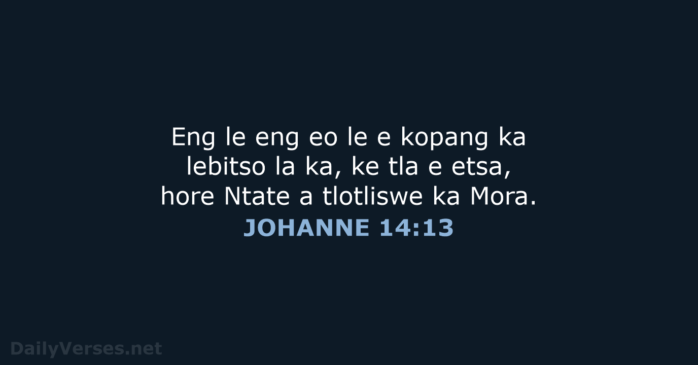 JOHANNE 14:13 - SSO89