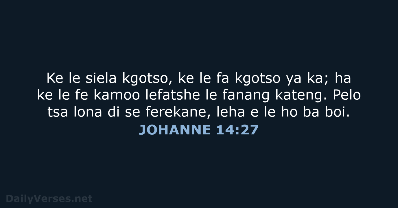 JOHANNE 14:27 - SSO89