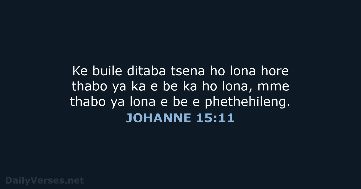 JOHANNE 15:11 - SSO89