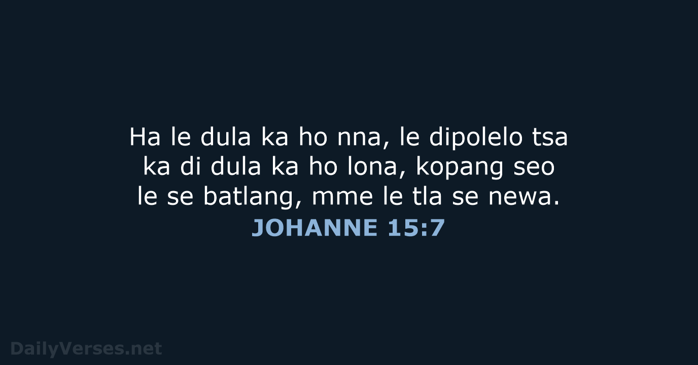JOHANNE 15:7 - SSO89