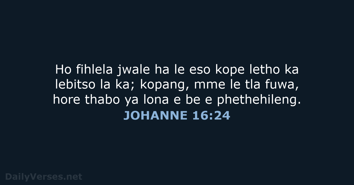 JOHANNE 16:24 - SSO89