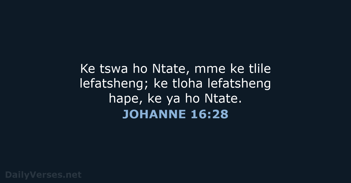 JOHANNE 16:28 - SSO89